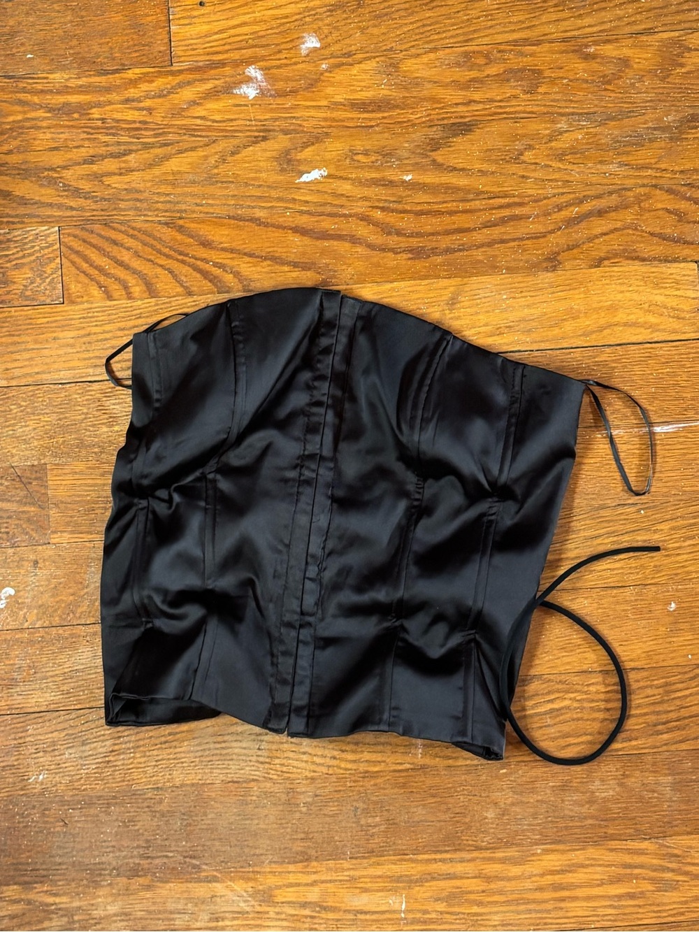 Edikted strapless black satin corset